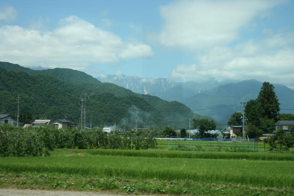 田園風景と北アルプスの山並み