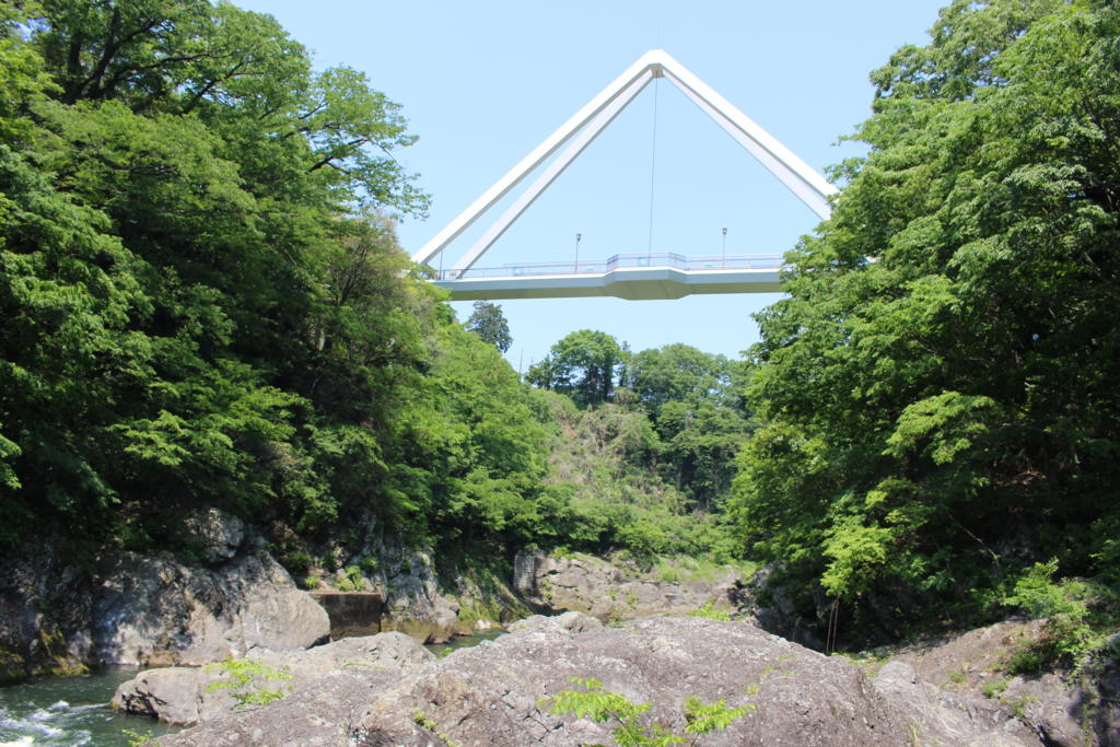 河原から見たはねたき橋