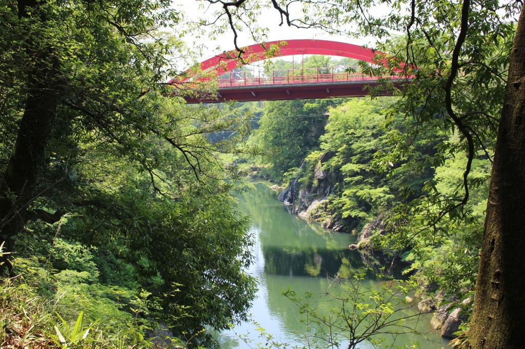 遊歩道から見上げた高津戸橋