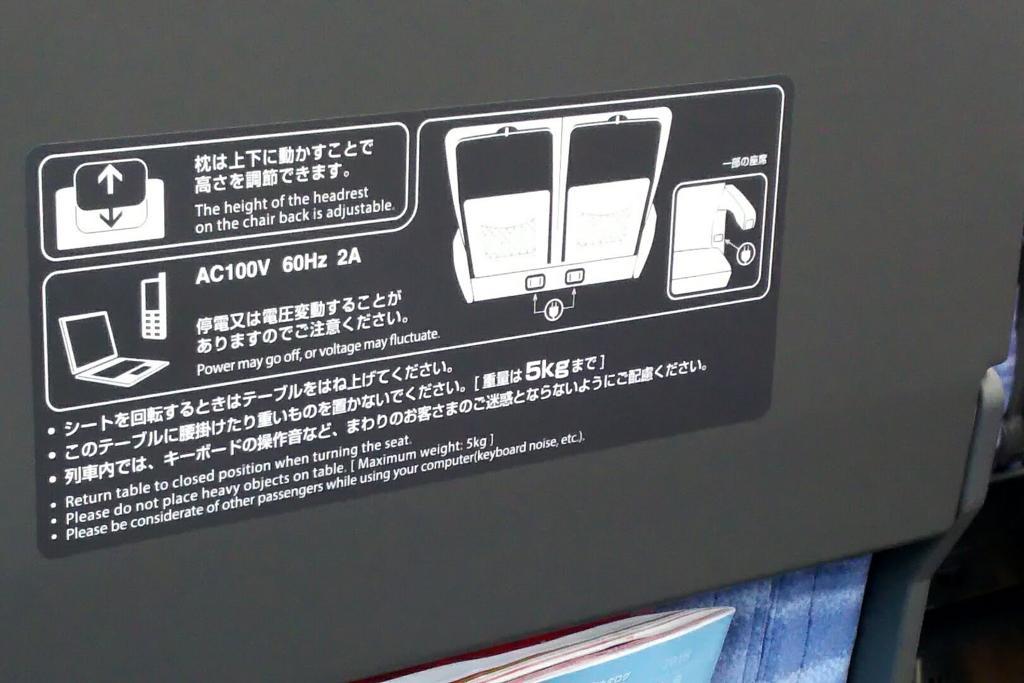 E353系テーブルの耐荷重