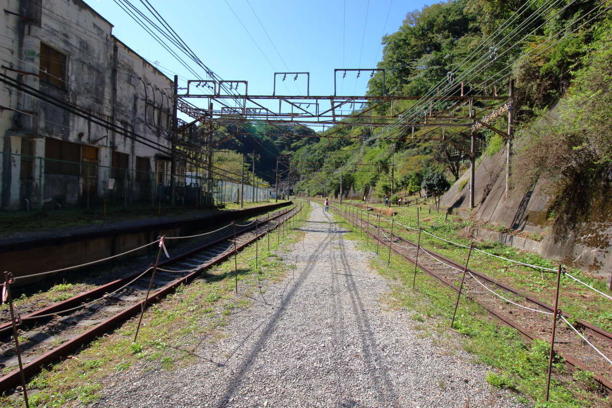 「アプトの道」の終点、旧熊ノ平駅跡