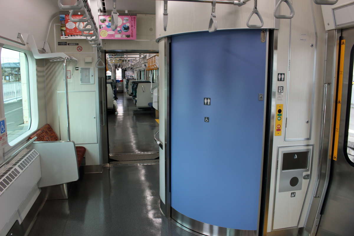 阿武隈急行「AB900系」車椅子対応のトイレ