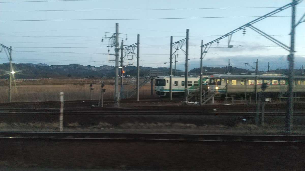 梁川駅のすぐ南側にある阿武隈急行の車両基地