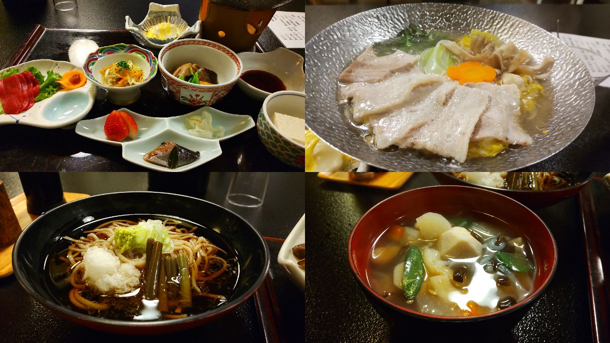 会津の郷土料理が満載の只見荘の夕食