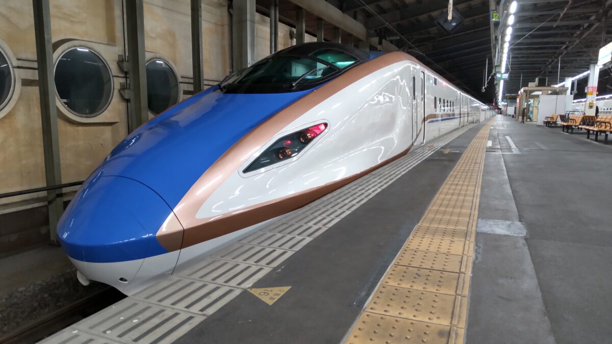 新潟駅から乗車した「どこかにビューーン！」帰りの新幹線「とき344号」