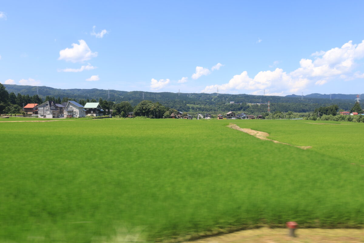 田園風景を走る「おいこっと」の車窓